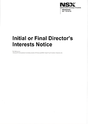 Initial Director's Interest Notice